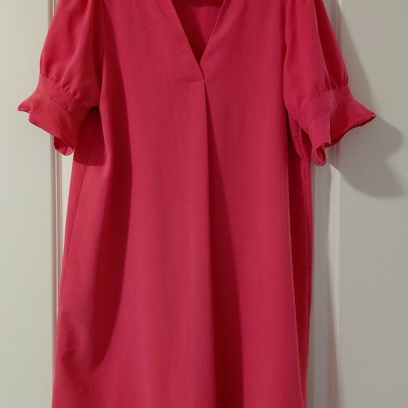 Pink Dress with Ruffle Sleeves - Picture 5 of 10